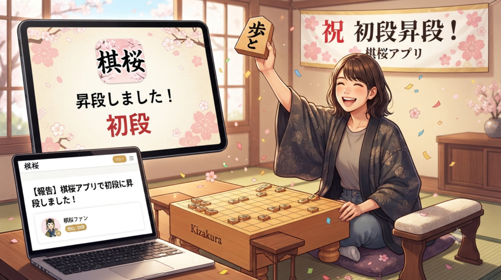 棋桜で初段に昇段
